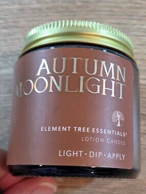 Element Tree Essentials Autumn Moonlight Lotion Candle 4oz Amber Jar New USA